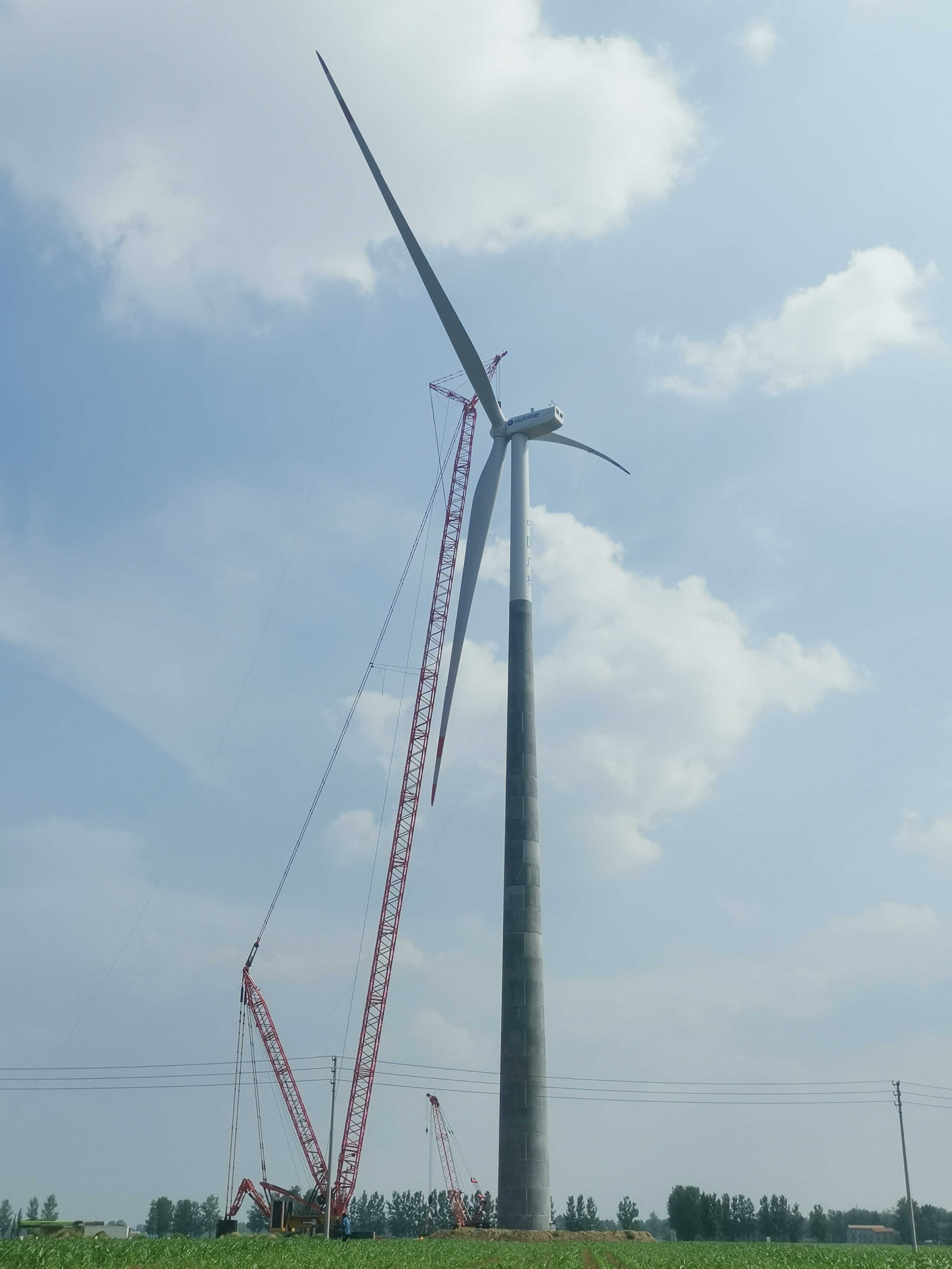 公司首臺！150米混塔機組順利并網(wǎng)